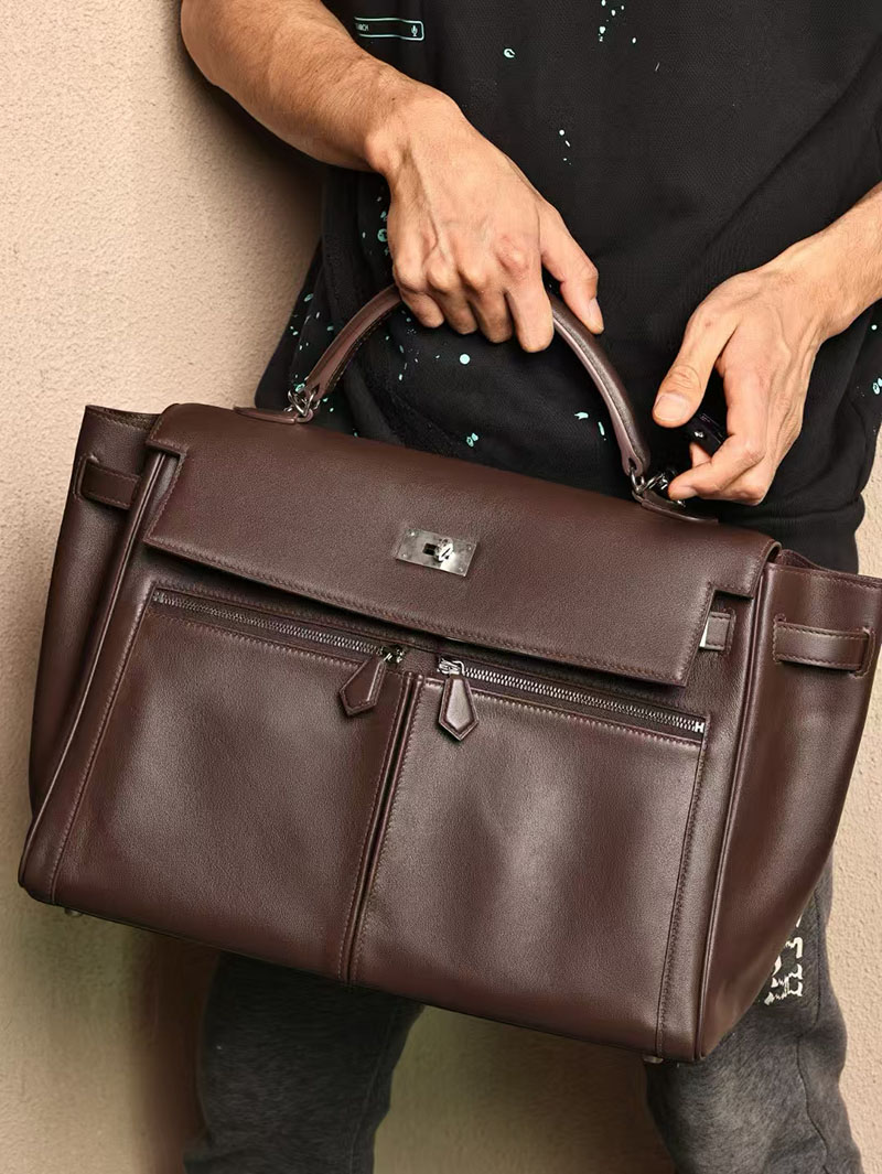 エルメスケリー風バッグ HERMES ケリー 42cm 内縫い アバンヌ トゴ シルバー金具 2519454 - 画像 (4)