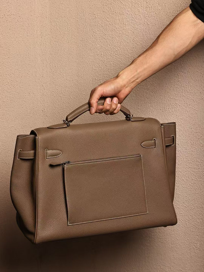 HERMES ケリー 42cm 内縫い エトゥープ トゴ シルバー金具 2519479 エルメス メンズバッグ 人気 - 画像 (4)