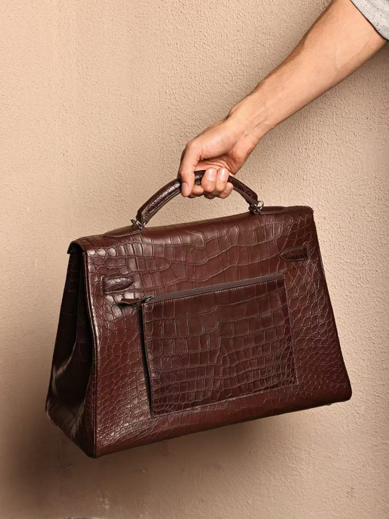 men's bags エルメス バッグ HERMES ケリー 42cm 内縫い アバンヌ クロコダイル アリゲーターマット シルバー金具 2519481 - 画像 (4)
