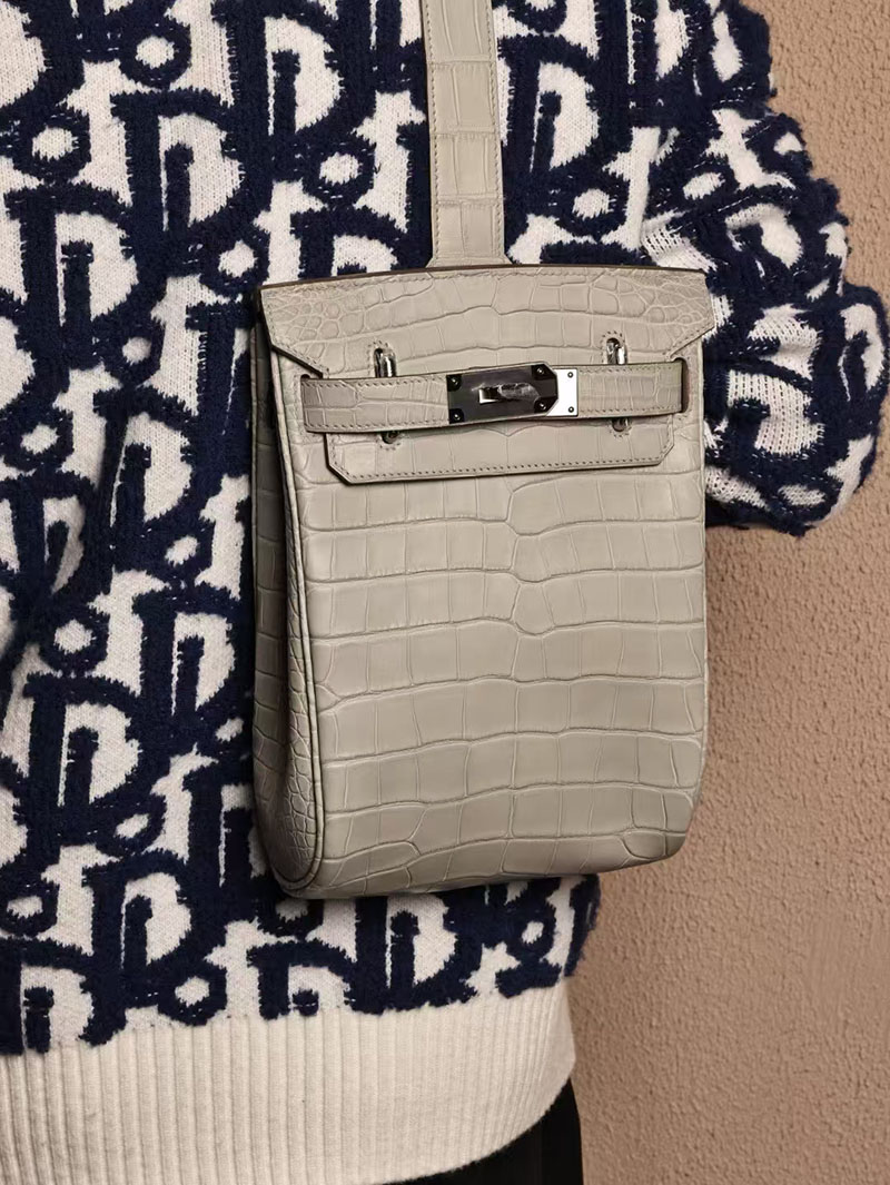 エルメス HAC A DOS ケリーアッカド グリシマン ロコダイル ニロティカスマット シルバー金具 2519487 hac a dos エルメス - 画像 (8)