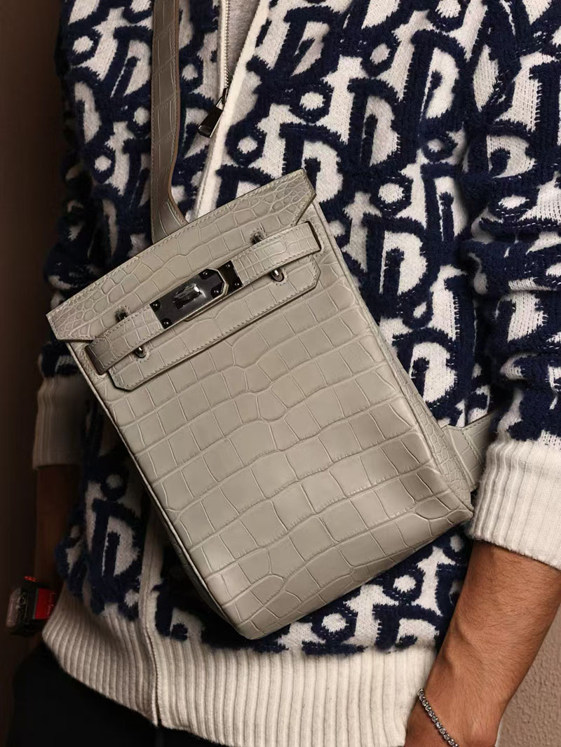 エルメス HAC A DOS ケリーアッカド グリシマン ロコダイル ニロティカスマット シルバー金具 2519487 hac a dos エルメス - 画像 (7)