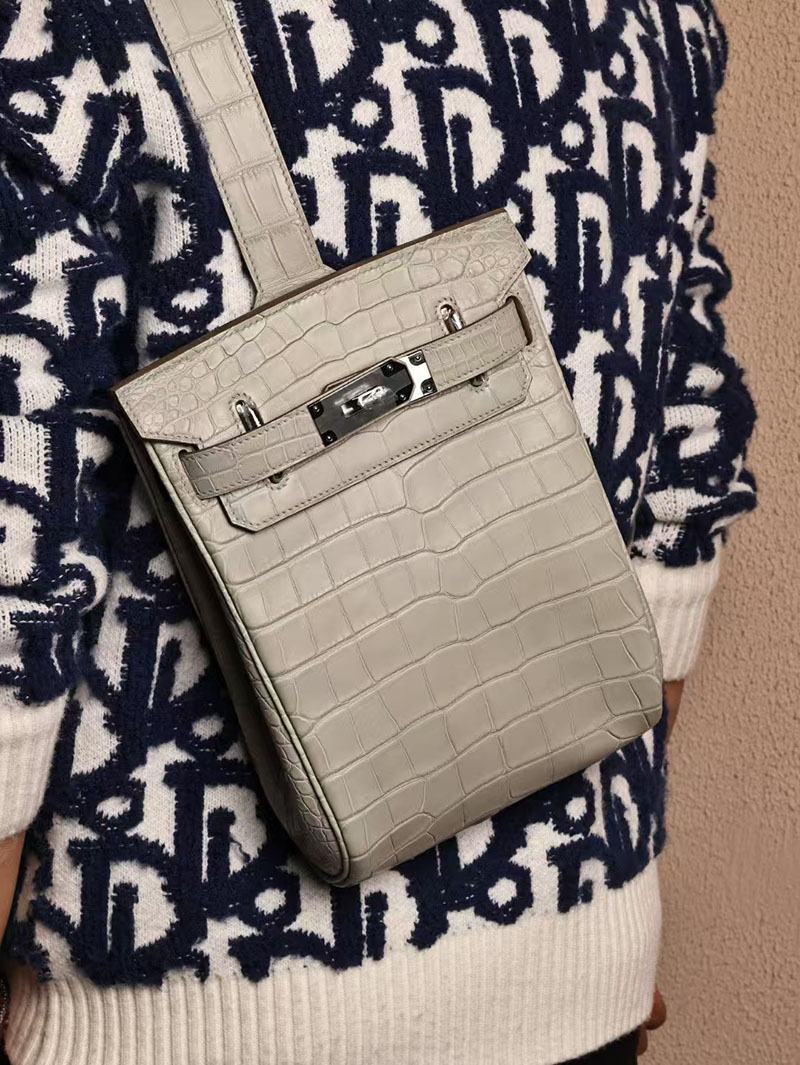 エルメス HAC A DOS ケリーアッカド グリシマン ロコダイル ニロティカスマット シルバー金具 2519487 hac a dos エルメス - 画像 (5)