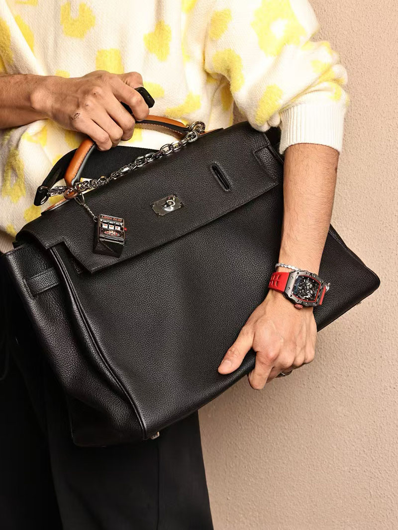 エルメス HERMES ケリー 42cm 内縫い 黒 ブラック トゴ シルバー金具 2519490 men's bags エルメス バッグ - 画像 (8)