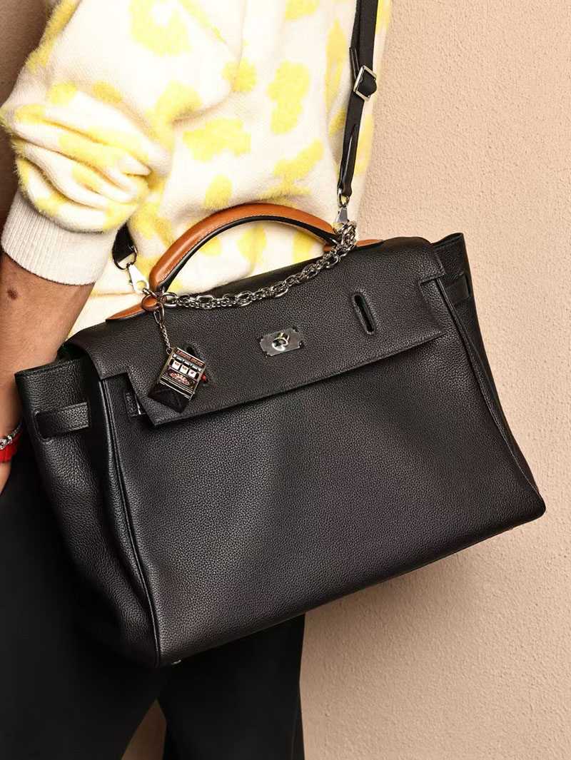 エルメス HERMES ケリー 42cm 内縫い 黒 ブラック トゴ シルバー金具 2519490 men's bags エルメス バッグ - 画像 (2)