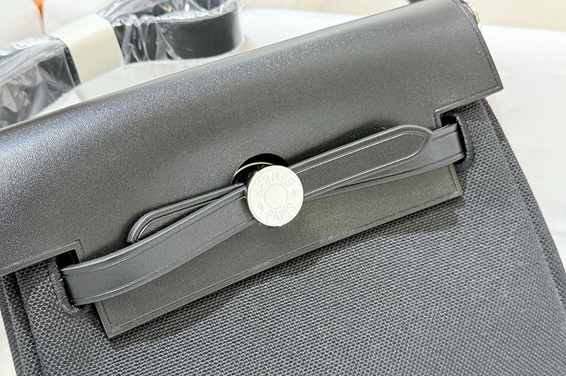 エルメス エールバッグジップ ミニ 黒 ブラック トワルアッシュ シルバー金具 2519498 エルメス エールバッグ ミニ - 画像 (6)