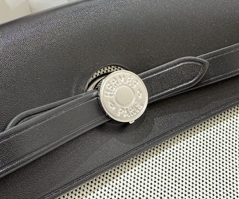 エルメス エールバッグジップ ミニ 黒 ブラック トワルアッシュ シルバー金具 2519499 エールバッグ 定価 - 画像 (5)