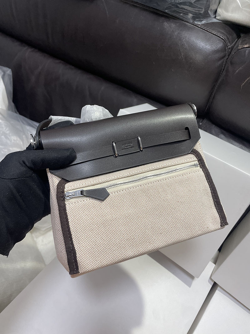 エルメス エールバッグジップ ミニ 黒 ブラック トワルアッシュ シルバー金具 2519502 エルメス herbag - 画像 (5)