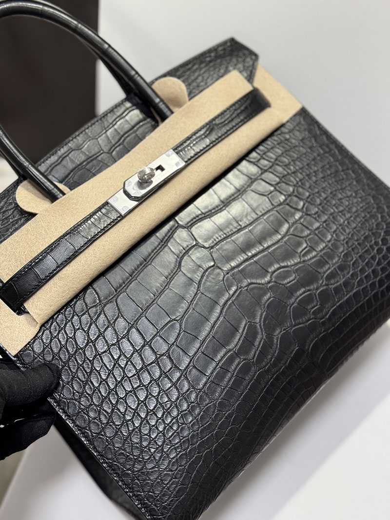 エルメス バーキン30 クロ クロコダイル アリゲーターマット シルバー金具 2519509 バーキン バッグ クロコ - 画像 (11)