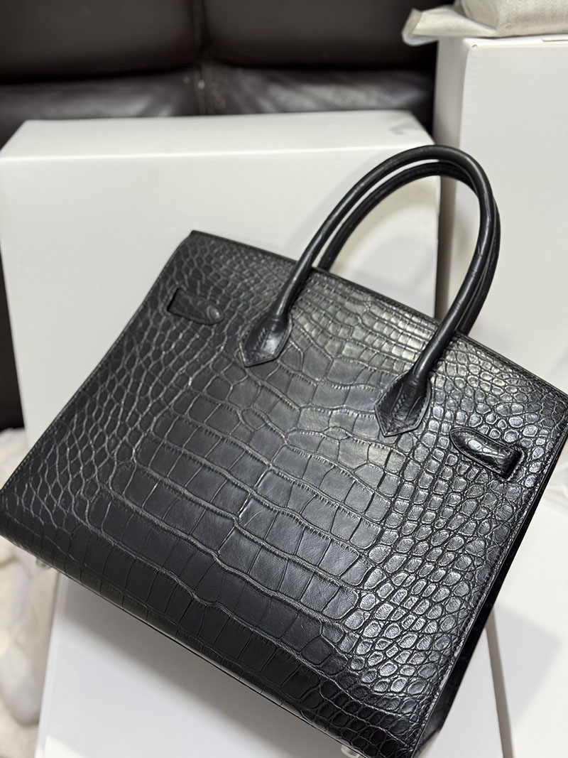エルメス バーキン30 クロ クロコダイル アリゲーターマット シルバー金具 2519509 バーキン バッグ クロコ - 画像 (9)