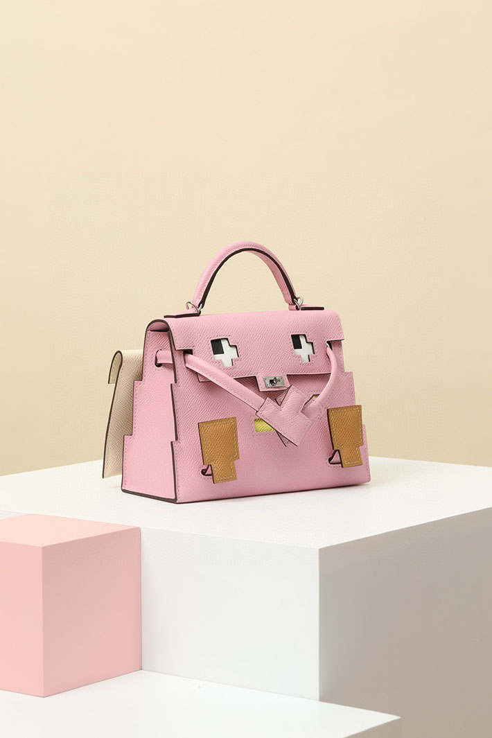 エルメス ケリードールピクト モーヴシルヴェストル×チャイ×ライム×ナタ エプソン シルバー金具 2518512 ケリードールピクト 定価 - 画像 (11)