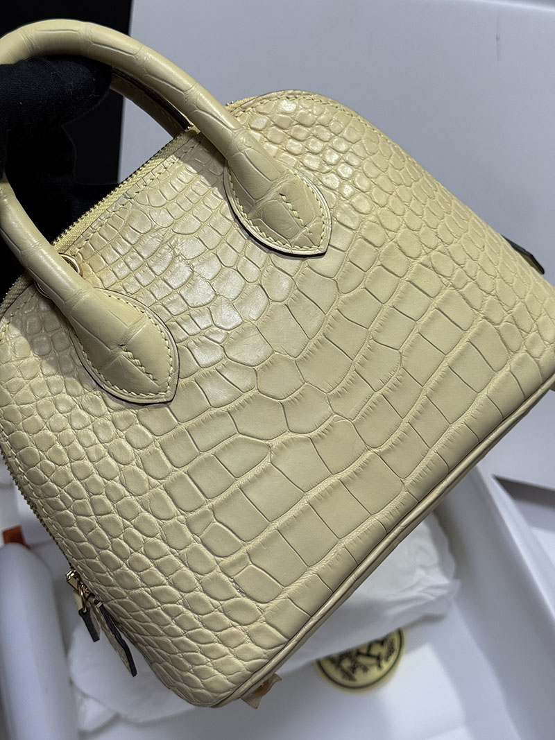 エルメス HERMES ボリード1923 20 ミニ ヴァニラ クロコダイル アリゲーターマット ゴールド金具 2519512 ボリードミニ クロコ - 画像 (5)