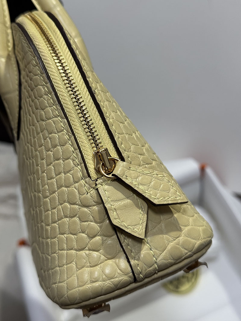 エルメス HERMES ボリード1923 20 ミニ ヴァニラ クロコダイル アリゲーターマット ゴールド金具 2519512 ボリードミニ クロコ - 画像 (3)