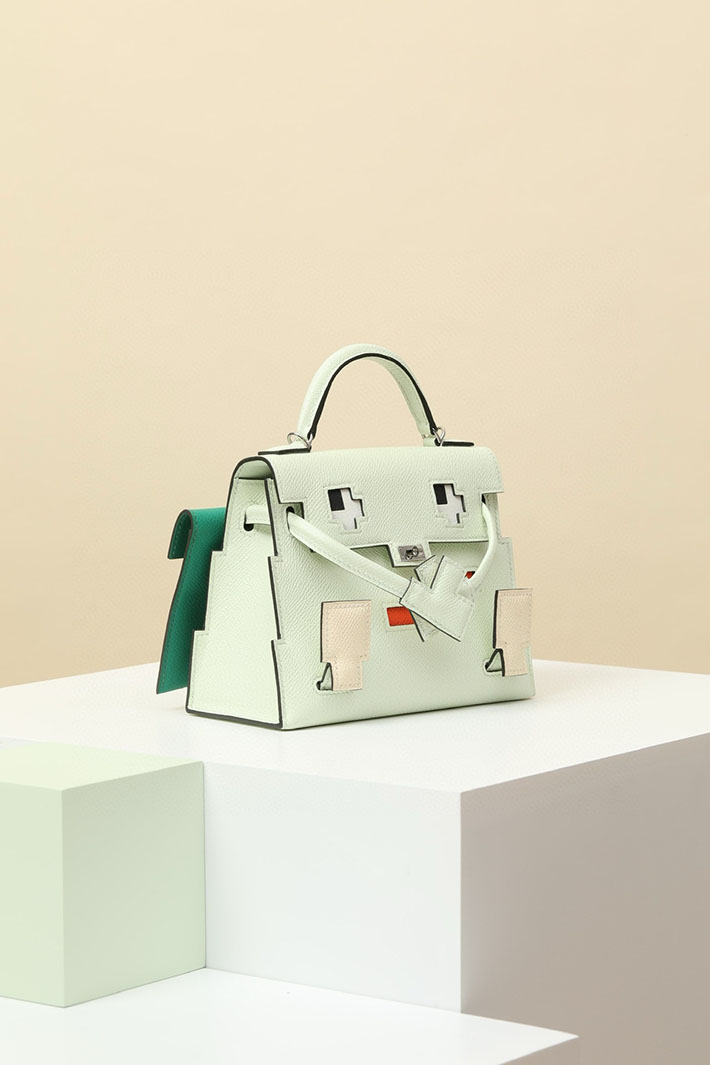 エルメス ケリードールピクト ヴェールフィズ×フュー×ナタ×ヴェールジェイド エプソン シルバー金具 2518515 ケリードールピクト 定価 - 画像 (9)