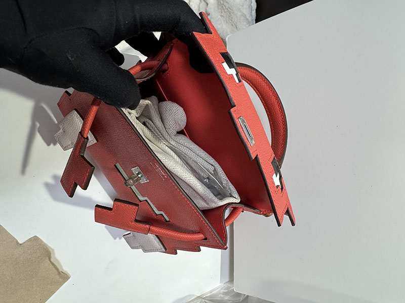 HERMES ケリードールピクト ローズテキサス×モーヴペール×ナタ×ゴールド エプソン シルバー金具 2519515 ケリーピクト 定価 - 画像 (6)