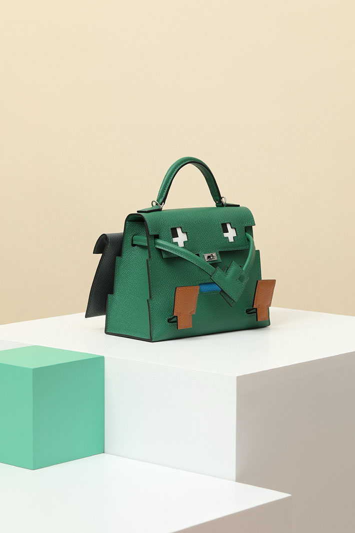 エルメス ケリードールピクト ヴェールヴェルティゴ×ゴールド×ブルーザンジバル×グリミスティ エプソン シルバー金具 2518519 ケリードールピクト 定価 - 画像 (9)