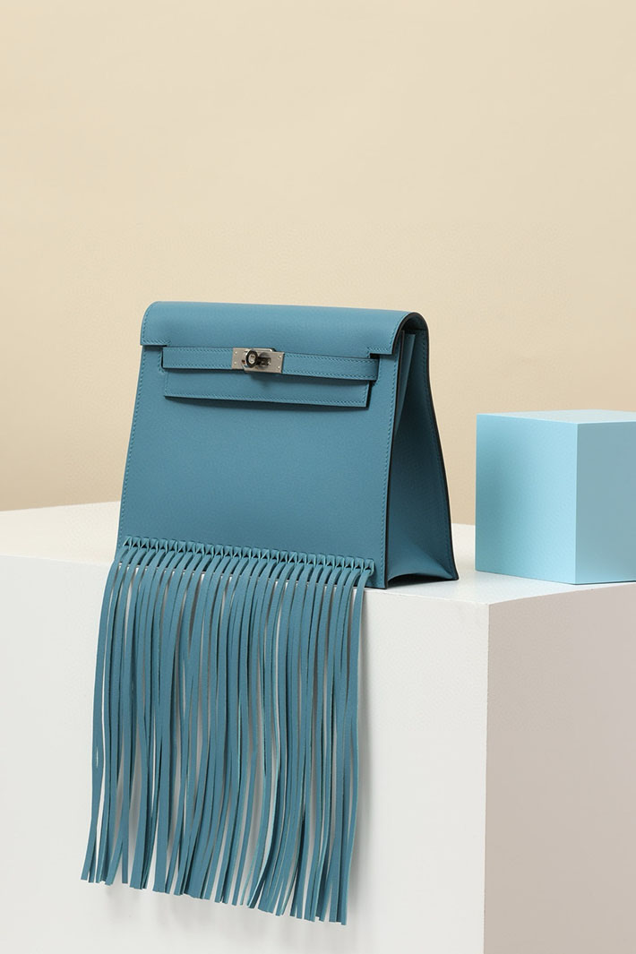 エルメス HERMES ケリーダンスフリンジ ニューブルージーン スイフト シルバー金具 2518529 ケリーダンス フリンジ Kellydanse fringe - 画像 (9)