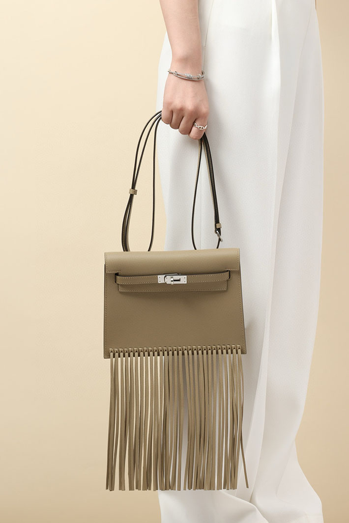 エルメス HERMES ケリーダンスフリンジ ベージュマルファ スイフト シルバー金具 2518530 ケリーダンス フリンジ Kellydanse fringe - 画像 (3)