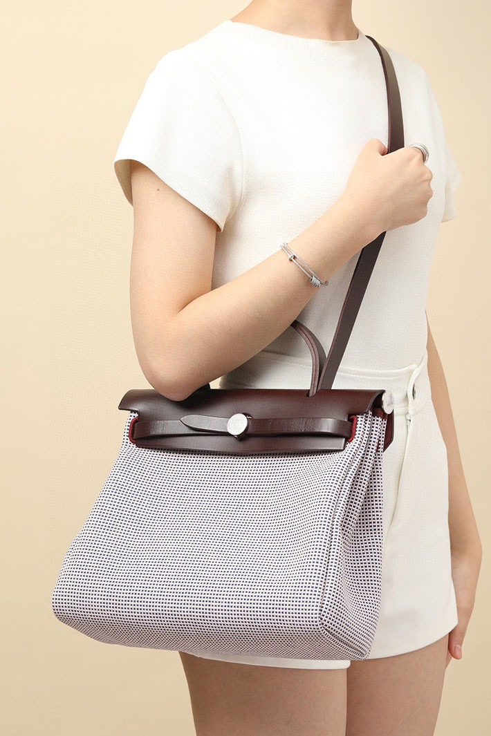 エルメス エールバッグジップ 31 PM ルージュセリエ トワルアッシュ シルバー金具 2518543 エルメス エールバッグ 新品 - 画像 (2)