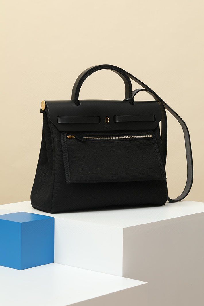 エルメス エールバッグジップ 31 PM 黒 ブラック トワルアッシュ ゴールド金具 2518544 エルメス エールバッグジップ31 - 画像 (8)
