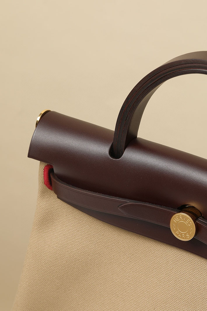エルメス エールバッグジップ 31 PM トレンチ/ルージュセリエ トワルアッシュ ゴールド金具 2518547 エルメス エールバッグジップ31 - 画像 (7)