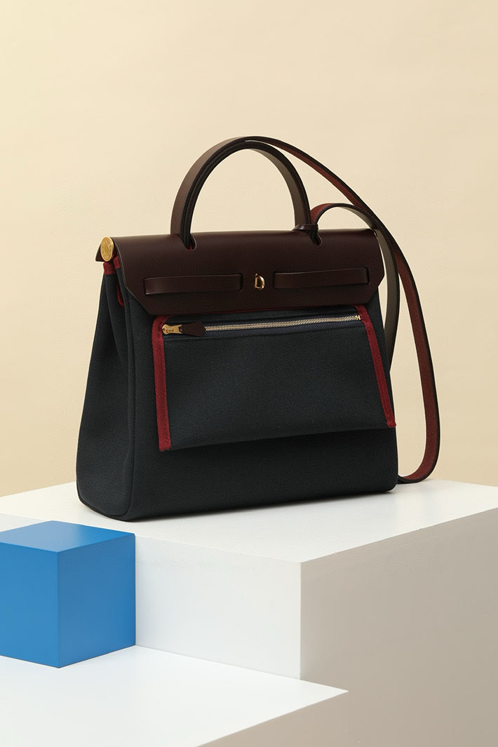 エルメス エールバッグジップ 31 PM ブルーアビス/ルージュセリエ トワルアッシュ ゴールド金具 2518550 エルメス エールバッグジップ31 - 画像 (8)