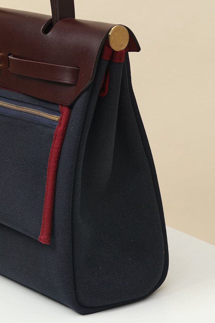 エルメス エールバッグジップ 31 PM ブルーアビス/ルージュセリエ トワルアッシュ ゴールド金具 2518550 エルメス エールバッグジップ31 - 画像 (6)
