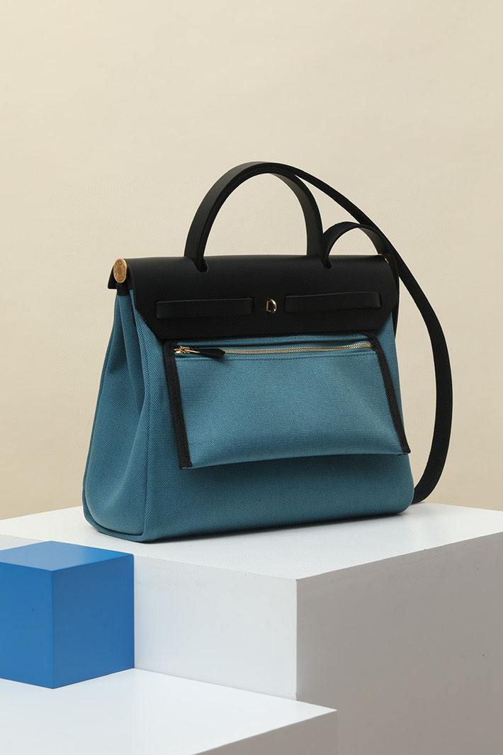 エルメス エールバッグジップ 31 PM ニューブルージーン/黒 ブラック トワルアッシュ ゴールド金具 2518554 エルメス エールバッグ 使いにくい - 画像 (8)
