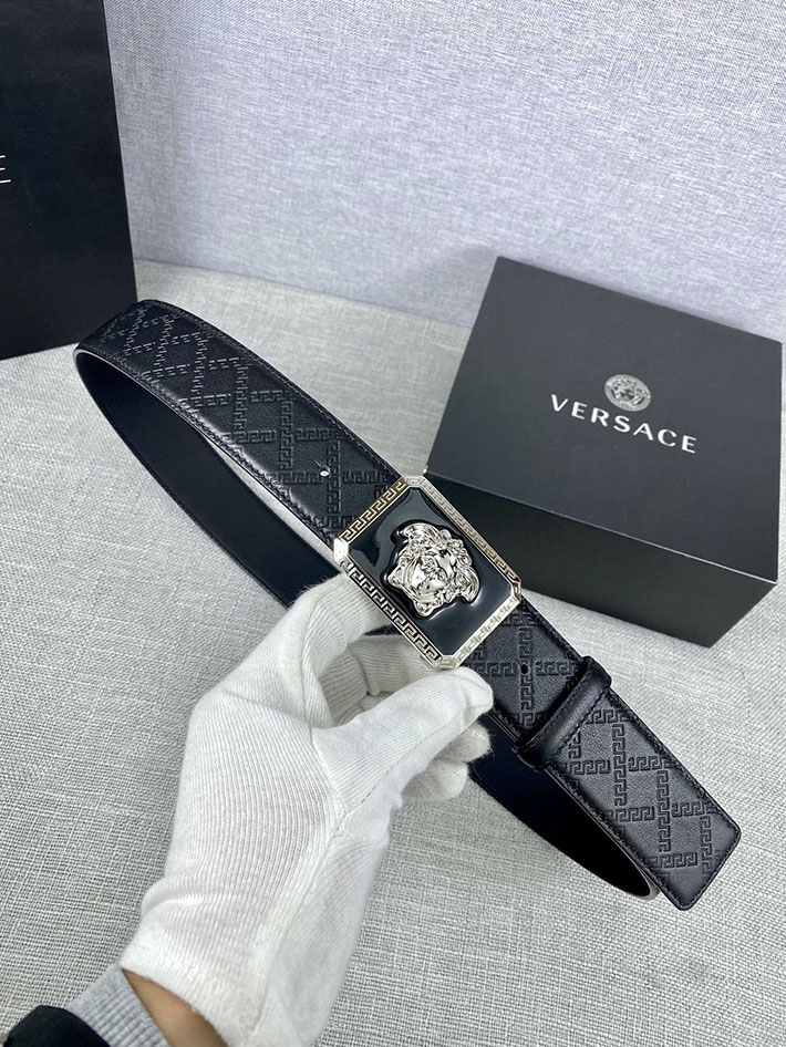 最高級ヴェルサーチェスーパーコピー ヴェルサーチェベルトコピー ブラック 38MM ゴールド金具 2518819 ヴェルサーチ ベルト メデューサ - 画像 (5)