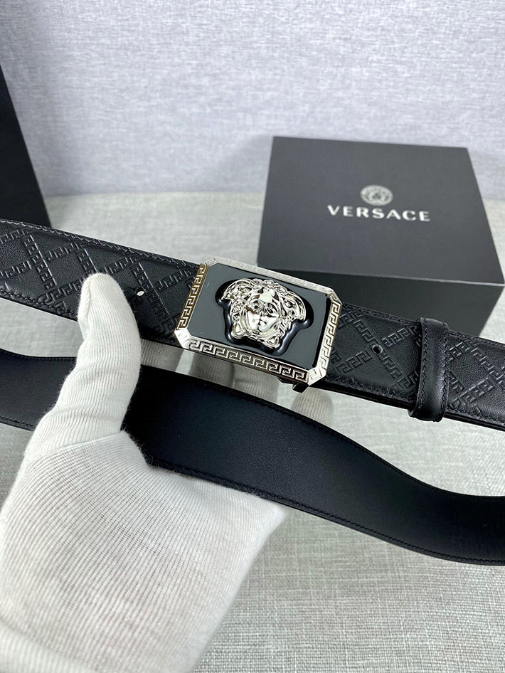 最高級ヴェルサーチェスーパーコピー ヴェルサーチェベルトコピー ブラック 38MM ゴールド金具 2518819 ヴェルサーチ ベルト メデューサ - 画像 (2)