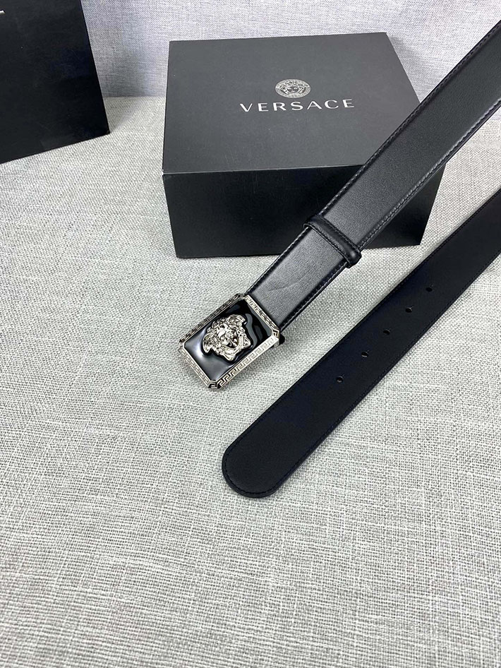 最高級ヴェルサーチェスーパーコピー ヴェルサーチェベルトコピー ブラック 38MM シルバー金具 2518820 ヴェルサーチ ベルト メデューサ - 画像 (6)