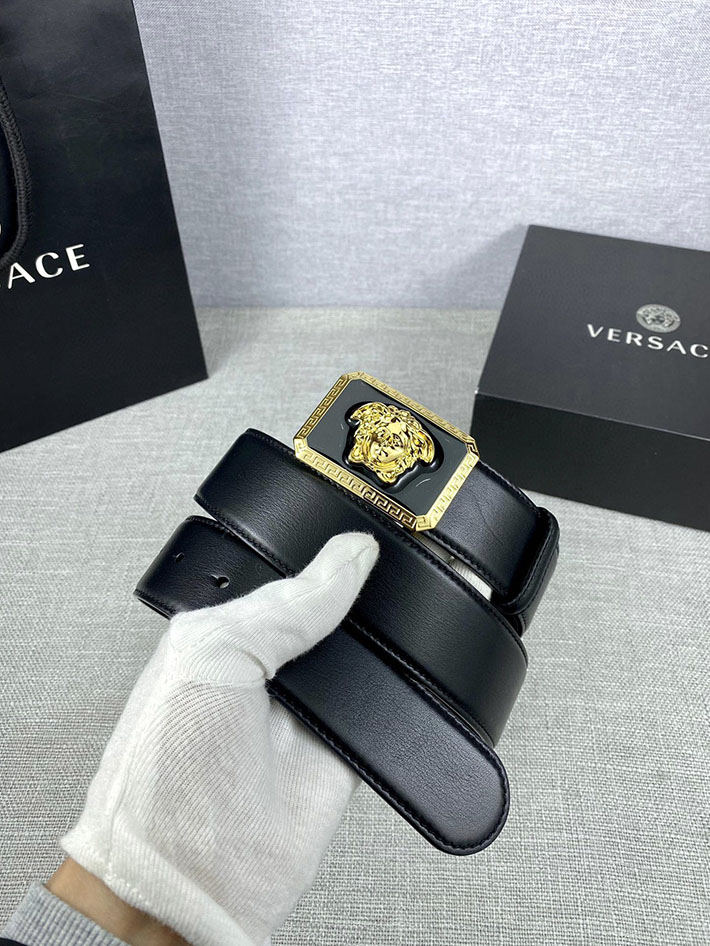最高級ヴェルサーチェスーパーコピー ヴェルサーチェベルトコピー ブラック 38MM シルバー金具 2518820 ヴェルサーチ ベルト メデューサ - 画像 (2)