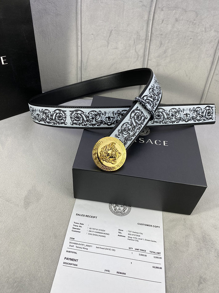 最高級ヴェルサーチェスーパーコピー ヴェルサーチェベルトコピー ブラック 40MM シルバー金具 2518830 ベルト メンズ おしゃれ 私服 - 画像 (4)