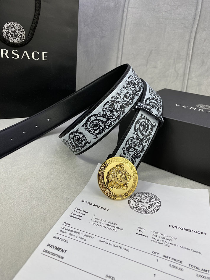 最高級ヴェルサーチェスーパーコピー ヴェルサーチェベルトコピー ブラック 40MM シルバー金具 2518830 ベルト メンズ おしゃれ 私服 - 画像 (3)