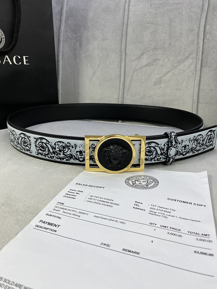 最高級ヴェルサーチェスーパーコピー ヴェルサーチェベルトコピー ブラック 40MM ゴールド金具 2518832 ベルト おしゃれ メンズ - 画像 (6)
