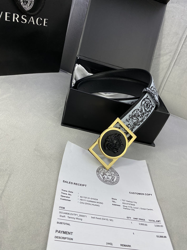 最高級ヴェルサーチェスーパーコピー ヴェルサーチェベルトコピー ブラック 40MM ゴールド金具 2518832 ベルト おしゃれ メンズ - 画像 (4)