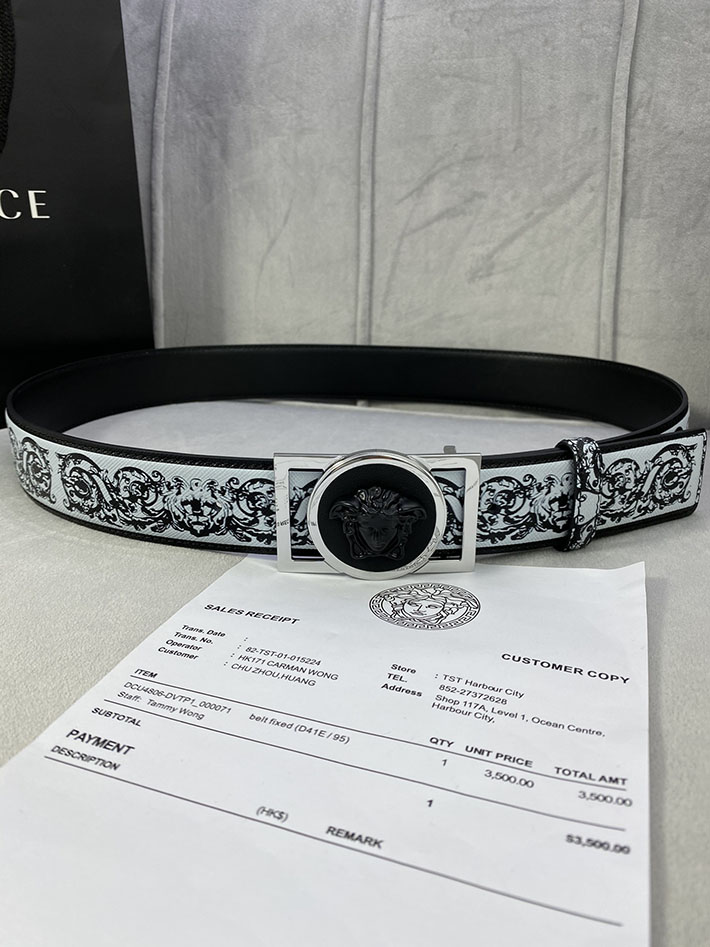 最高級ヴェルサーチェスーパーコピー ヴェルサーチェベルトコピー ブラック 40MM シルバー金具 2518833 ベルト おしゃれ メンズ - 画像 (6)