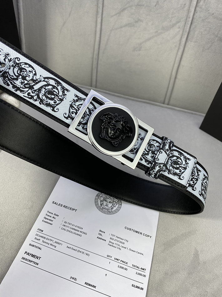 最高級ヴェルサーチェスーパーコピー ヴェルサーチェベルトコピー ブラック 40MM シルバー金具 2518833 ベルト おしゃれ メンズ - 画像 (5)