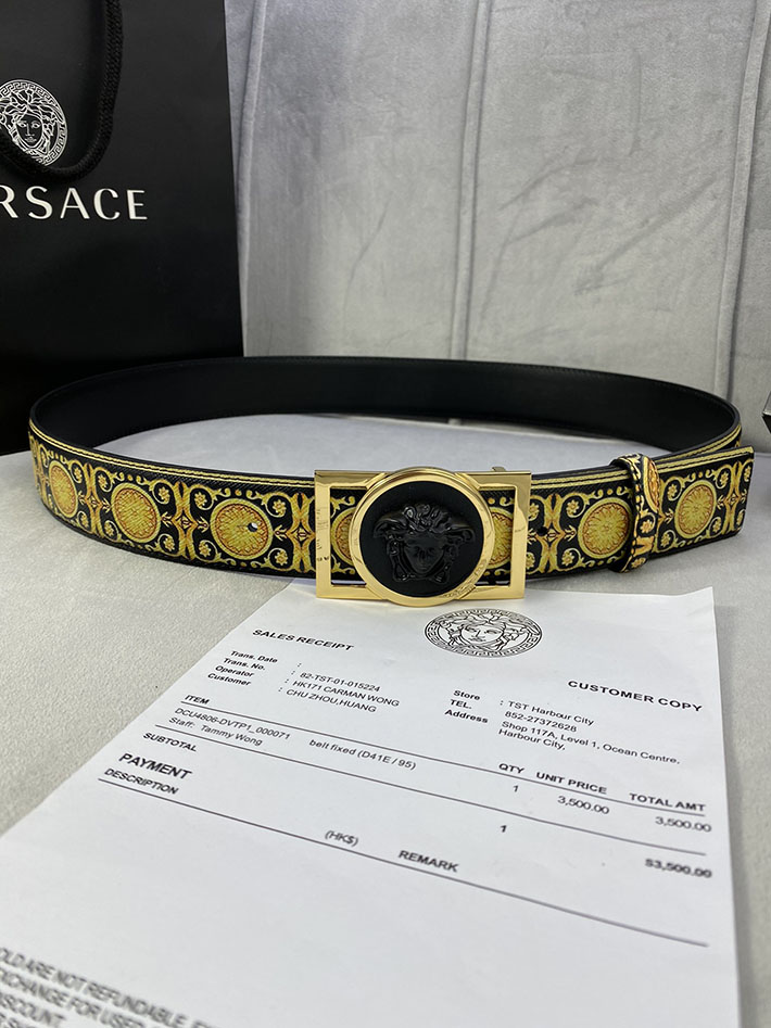 最高級ヴェルサーチェスーパーコピー ヴェルサーチェベルトコピー ブラック 40MM ゴールド金具 2518834 ベルト メンズ おしゃれ ブランド - 画像 (6)