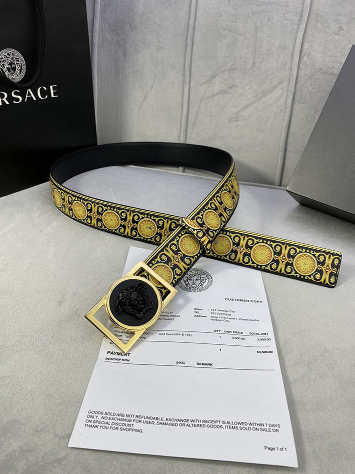 最高級ヴェルサーチェスーパーコピー ヴェルサーチェベルトコピー ブラック 40MM ゴールド金具 2518834 ベルト メンズ おしゃれ ブランド - 画像 (5)