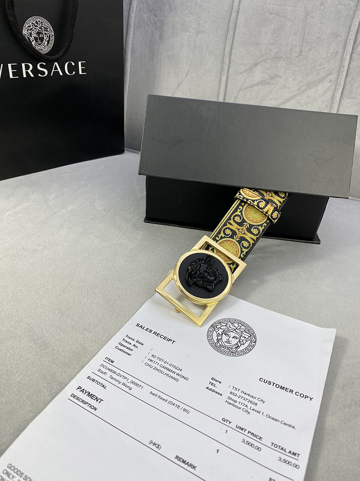 最高級ヴェルサーチェスーパーコピー ヴェルサーチェベルトコピー ブラック 40MM ゴールド金具 2518834 ベルト メンズ おしゃれ ブランド - 画像 (3)