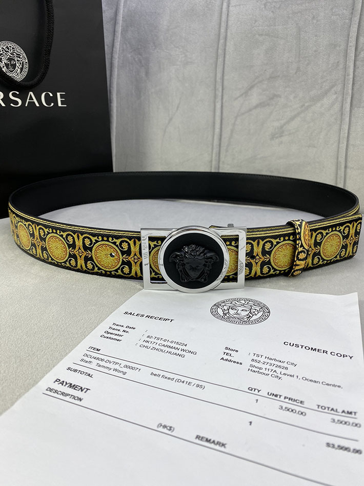 最高級ヴェルサーチェスーパーコピー ヴェルサーチェベルトコピー ブラック 40MM シルバー金具 2518835 ベルト メンズ おしゃれ ブランド - 画像 (6)