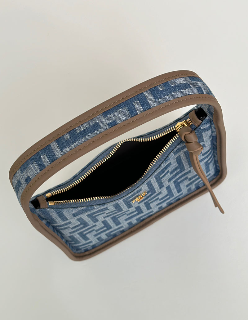 フェンディ 人気バッグ FENDI スモール フェンデッセンス ライトブルー FFデニム 8BS094AS3FF1PLM - 画像 (2)