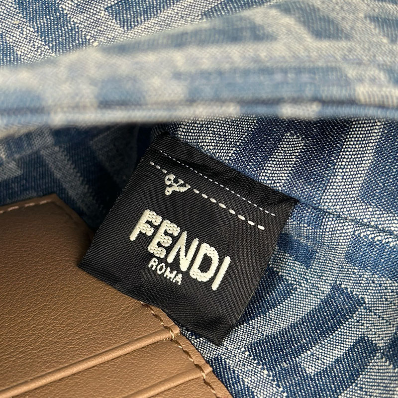 フェンディ 人気バッグ FENDI MAY DROP BAGUETTE FFモチーフ デニム風 ミニバッグ 8BS017AS3FF1PLM - 画像 (5)