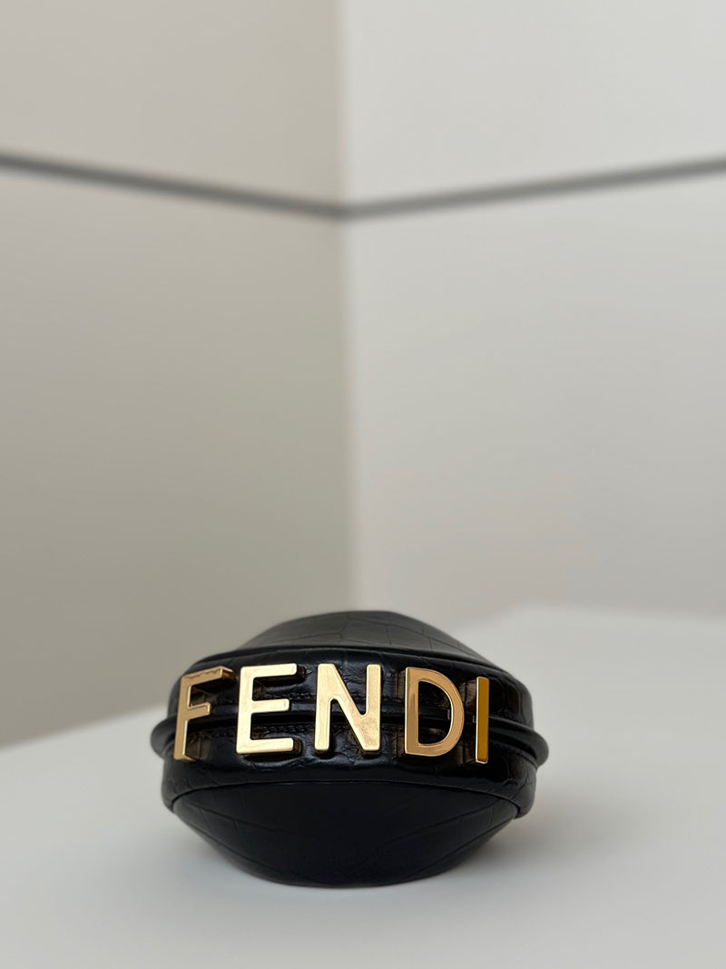 フェンディ 人気バッグ FENDI ナノ フェンディグラフィ ブラックレザー チャーム 7AS089A5DYF1HEJ - 画像 (7)