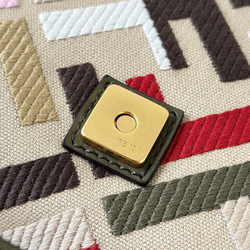 フェンディ 人気バッグ FENDI バゲット マルチカラーキャンバス バッグ FF刺繍 8BR600ANH4F1Q6O - 画像 (6)