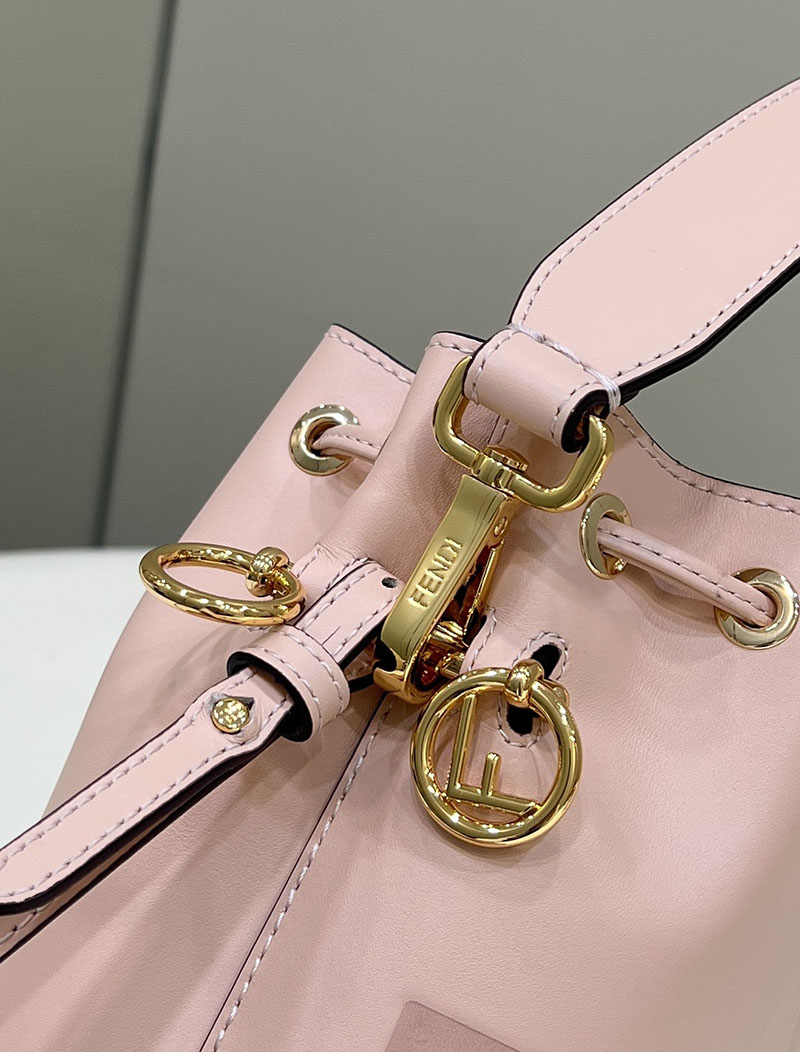 フェンディ 人気バッグ FENDI MINI MON TRESOR ミニ モン トレゾール スモール レザー ロゴ 巾着 鞄 ベージュピンク 8SB010AC9LF14N1 - 画像 (7)