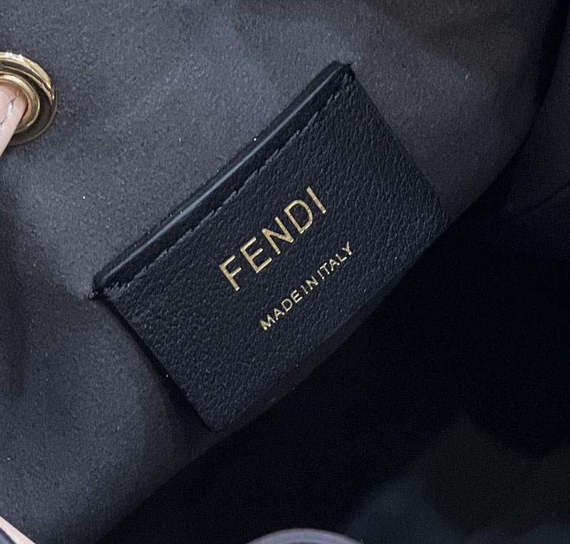 フェンディ 人気バッグ FENDI MINI MON TRESOR ミニ モン トレゾール スモール レザー ロゴ 巾着 鞄 ベージュピンク 8SB010AC9LF14N1 - 画像 (4)