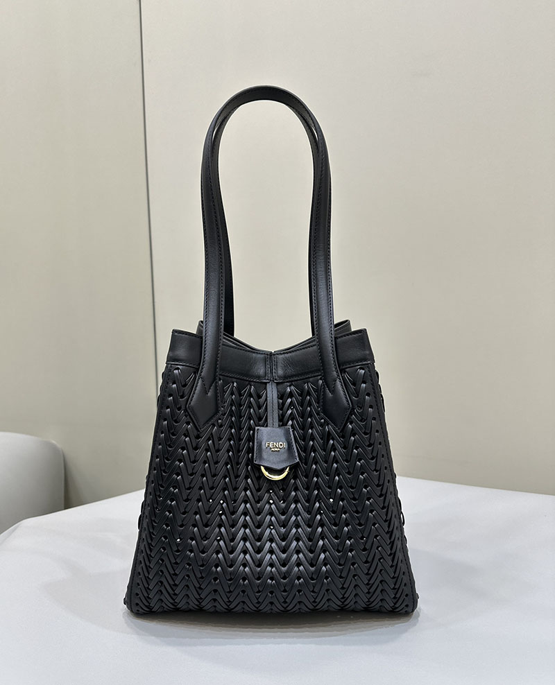 フェンディ 人気バッグ FENDI ORIGAMI MEDIUM VIT.GRANE CON オリガミ ミディアム ショルダーバッグ 編み込み 8BH414APZBF0KUR - 画像 (9)
