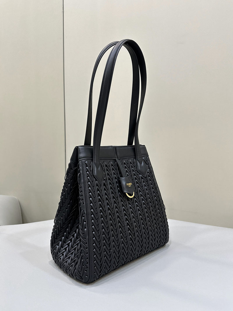 フェンディ 人気バッグ FENDI ORIGAMI MEDIUM VIT.GRANE CON オリガミ ミディアム ショルダーバッグ 編み込み 8BH414APZBF0KUR - 画像 (7)