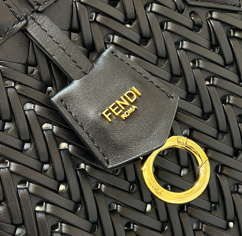 フェンディ 人気バッグ FENDI ORIGAMI MEDIUM VIT.GRANE CON オリガミ ミディアム ショルダーバッグ 編み込み 8BH414APZBF0KUR - 画像 (4)